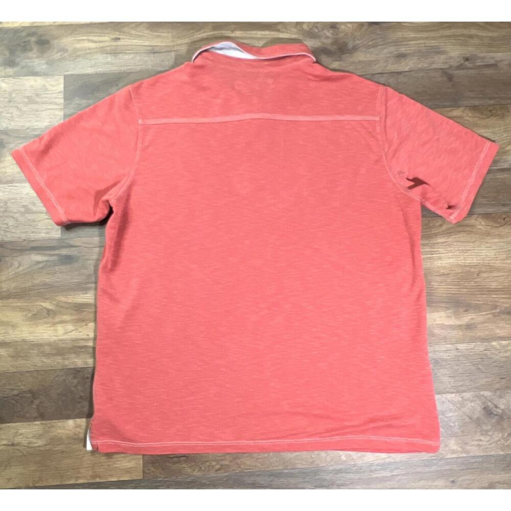 Tommy Bahama Shoreline Surf Large Polo Shirt Modal Polyester Short Sleeve Coral. - Picture 8 of 10